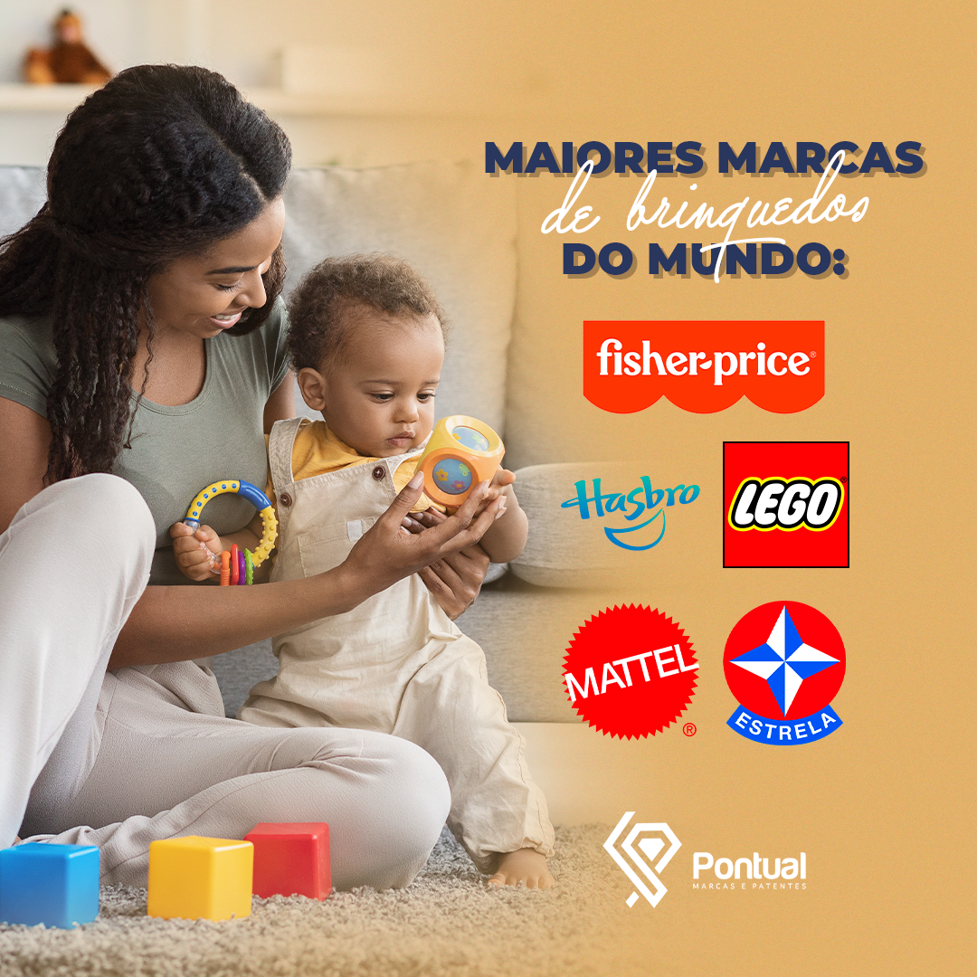 Maiores marcas de brinquedos do mundo  (carrossel: Fisher-Price / Hasbro / Mattel / Estrela / Lego